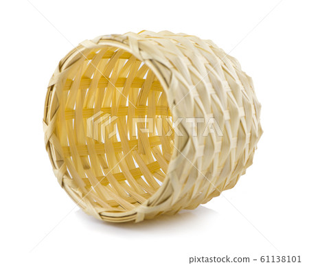 vintage weave wicker basket an isolated on white vintage weave wicker basket an isolated on white 61138101