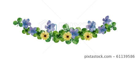 Violet and clover, aster wreath 61139586