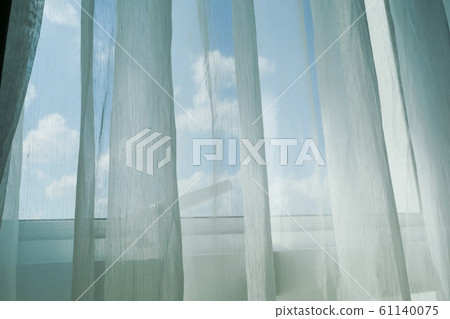 white curtain on window white curtain on window 61140075