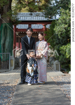festival day for children of three, five and seven years of age, family, shrine 61140577