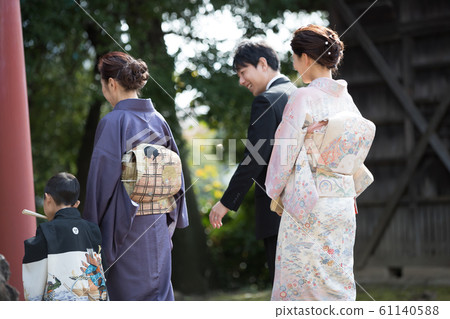 festival day for children of three, five and seven years of age, family, shrine 61140588