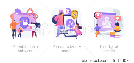 Parental control for kids wellbeing vector concept metaphors. Parental control for kids wellbeing vector concept metaphors. 61143084