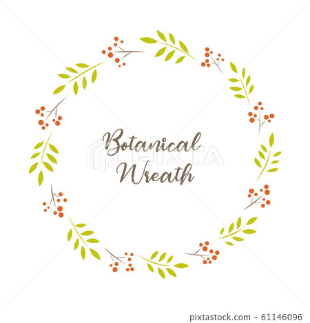 花圈，葉子和堅果的插圖 61146096