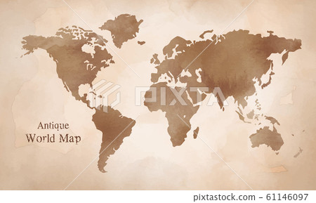 Antique world map watercolor illustration Antique world map watercolor illustration 61146097