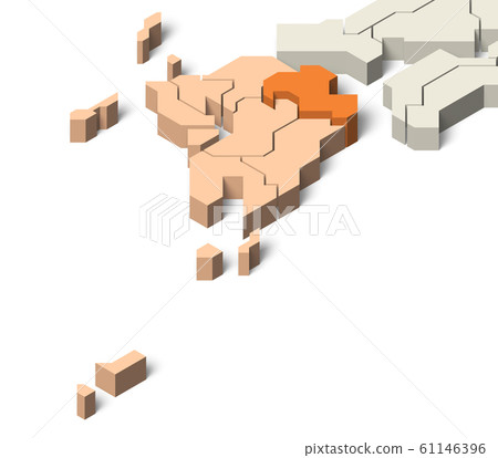 Japan map Kyushu region Oita prefecture - Stock Illustration [61146396 ...