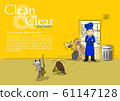 When making the kitchen clean and help to expel germs on yellow tone 61147128