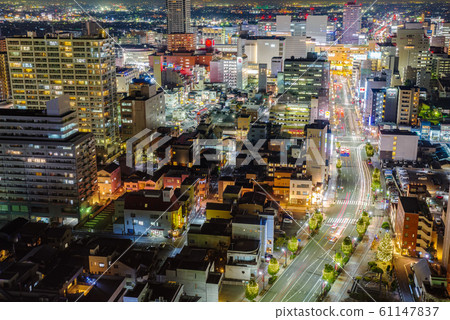 Night view of Takasaki city, Gunma prefecture Night view of Takasaki city, Gunma prefecture 61147837
