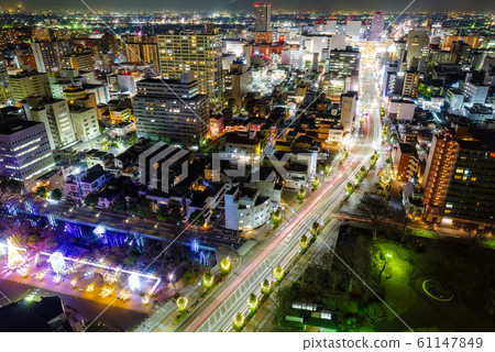 Night view of Takasaki city, Gunma prefecture Night view of Takasaki city, Gunma prefecture 61147849