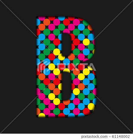 Vector colorful glitter sequins dots letter - B. Vector colorful glitter sequins dots letter - B. 61148002