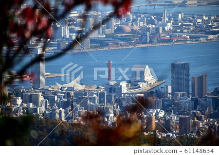 神戶港塔和秋天的天空中的神戶港 神戶港塔和秋天的天空中的神戶港 61148634