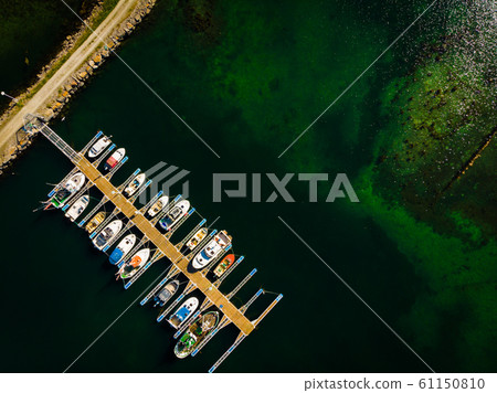 Top view. Boats in port marina Top view. Boats in port marina 61150810