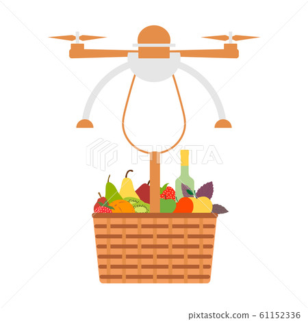Vector Drone carries food Delivery Transportation 61152336