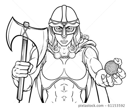 Viking Trojan Celtic Knight Golf Warrior Woman 61153592