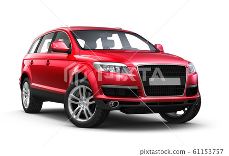 Red Suv on white background 61153757