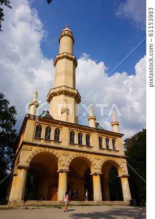 minaret tower in Lednice castle areal 61153983