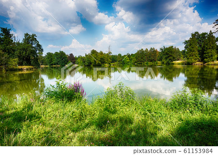 small lake in Lednice castle garden 61153984