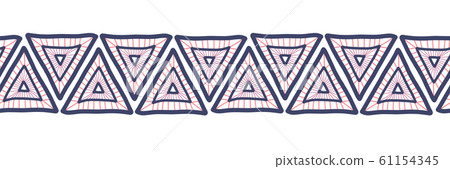 Hand drawn triangles seamless vector border.... - Stock Illustration ...