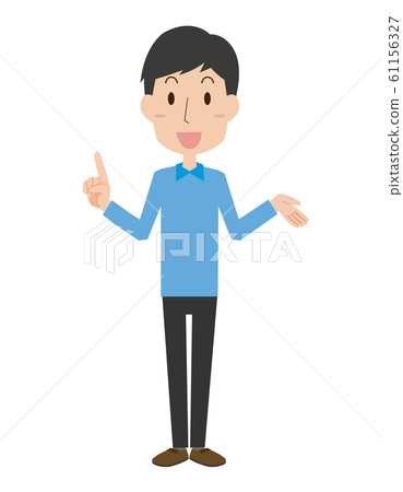 Male whole body explanation teaching teaching commentary 61156327