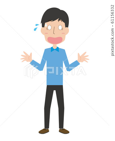 男人全身驚訝 男人全身驚訝 61156332