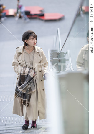 One young woman on holiday One young woman on holiday 61156419