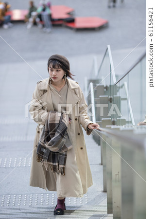 One young woman on holiday One young woman on holiday 61156421