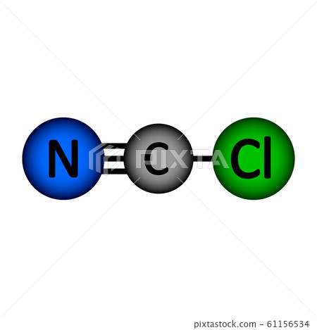 Cyanogen chloride molecule icon. 61156534