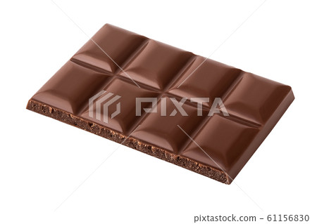 Small dark chocolate pieces isolated on white background with clipping path Small dark chocolate pieces isolated on white background with clipping path 61156830