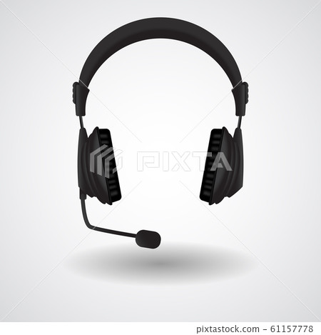 Black headphones with mic 61157778