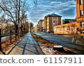 winter city street clouds in the sky 61157911