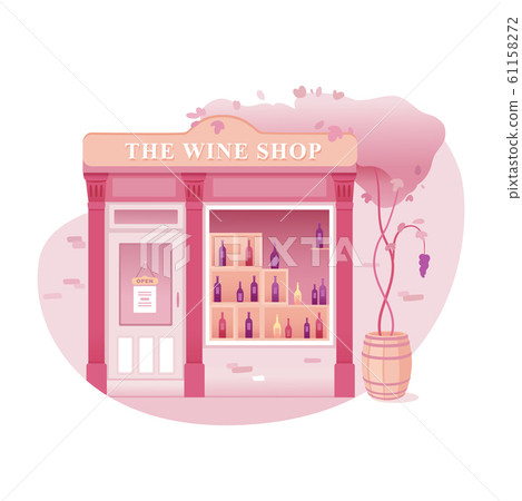 Wine shop vector illustration isolated on white background Wine shop vector illustration isolated on white background 61158272