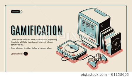 Gamification, gamer playing console, playstation 61158695
