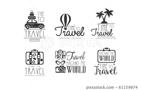 Time to Travel Labels or Logos Original Design Vector Set 61159974