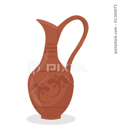 Ancient clay amphora flat vector illustration Ancient clay amphora flat vector illustration 61160073