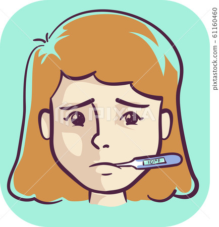 Girl 101 Fahrenheit Temperature Illustration 61160460