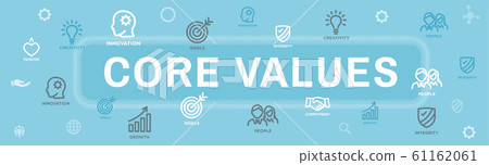 Core Values Outline Icon w person and 61162061