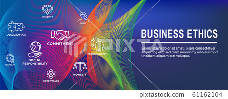 Business Ethics Web Banner and Icon Set with Business Ethics Web Banner and Icon Set with 61162104