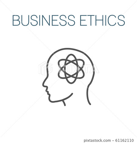 Business Ethics Solid Icon with head and thinking Business Ethics Solid Icon with head and thinking 61162110