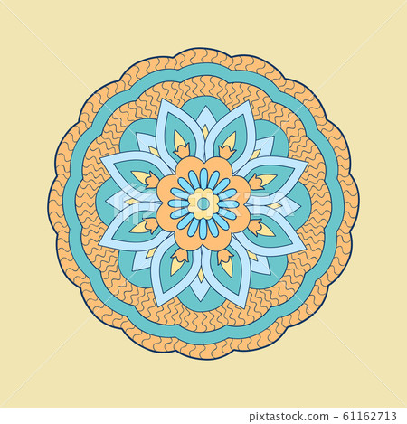 Colorful mandala on the beige background 61162713
