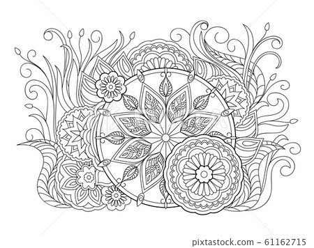 mandalas, herb, leaves and flowers mandalas, herb, leaves and flowers 61162715