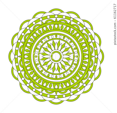 monochrome green geometric mandala with doodle 61162717