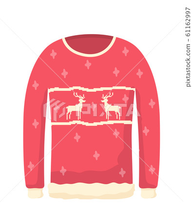 Ugly knitted sweater flat vector illustration - Stock Illustration ...
