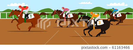 Horse racing competition flat vector illustration 61163466