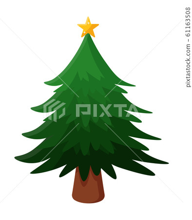 Christmas tree flat vector illustration Christmas tree flat vector illustration 61163508