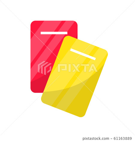 Yellow and red card flat vector illustration Yellow and red card flat vector illustration 61163889