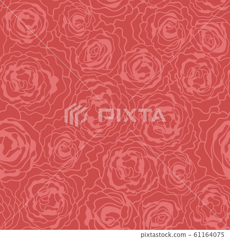 Seamless vector pattern with red roses. - Stock Illustration [61164075 ...