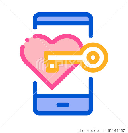 Key to Heart Icon Vector Outline Illustration Key to Heart Icon Vector Outline Illustration 61164467