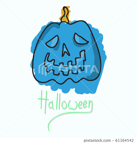 Halloween pumpkin with face on dark background.... - Stock Illustration ...