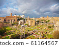 Roman forum ruins on a cloudy day 61164567