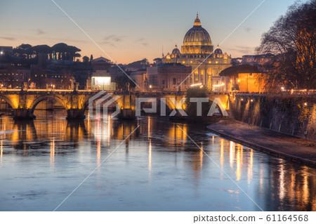 Rome overview with the Papal Basilica of St. Peter Rome overview with the Papal Basilica of St. Peter 61164568