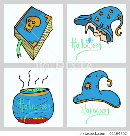 Happy Halloween design elements. Halloween design elements, logos, badges, labels, icons and objects. Happy Halloween design elements. Halloween design elements, logos, badges, labels, icons and objects. 61164592